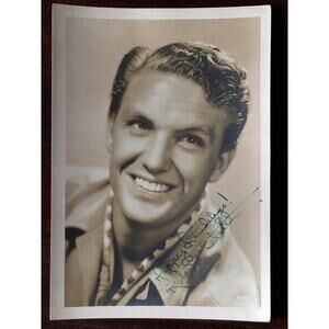 ROBERT STACK ACTOR /TV Host 5x7 Hand Colored B/W Photo Signed